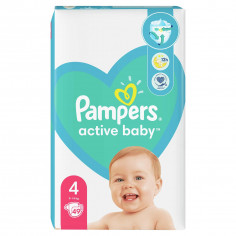 Scutece Pampers Active Baby, NR 4, 9-14 kg, 49 bucati