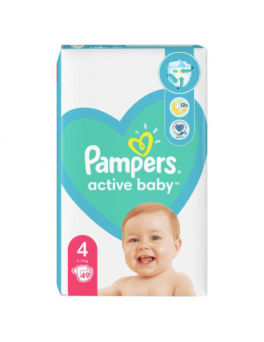 Scutece Pampers Active Baby, NR 4, 9-14 kg, 49 bucati - SCUTECE - PAMPERS