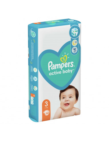 Scutece Pampers Active Baby, NR 3, 6-10 kg, 58 bucati -  - PAMPERS