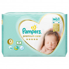 Scutece Pampers Premium Care, NR 0, sub 3 kg, 30 bucati