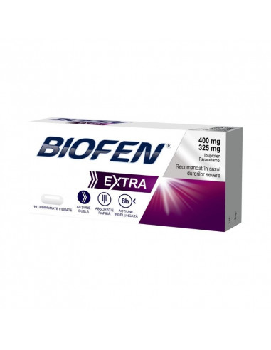 Biofen Extra 400mg/325mg, 10 comprimate filmate, Biofarm -  - BIOFARM